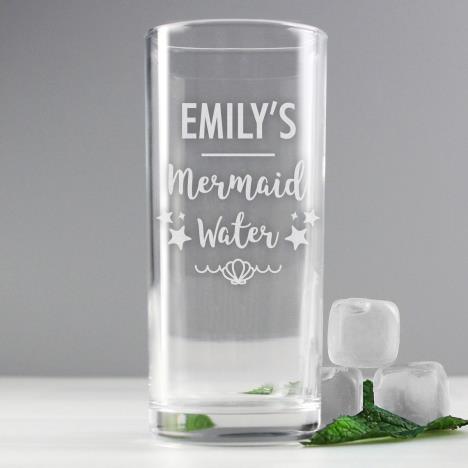 Personalised Mermaid Water Hi Ball Glass Extra Image 1